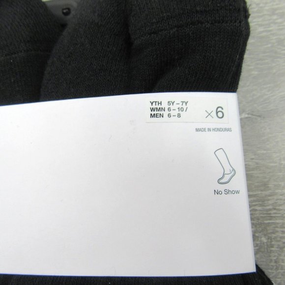 Nike Everyday Cushioned No Show Socks Black 6 Pack Womens 6-10 / Youth 5Y-7Y NEW - Picture 5 of 9